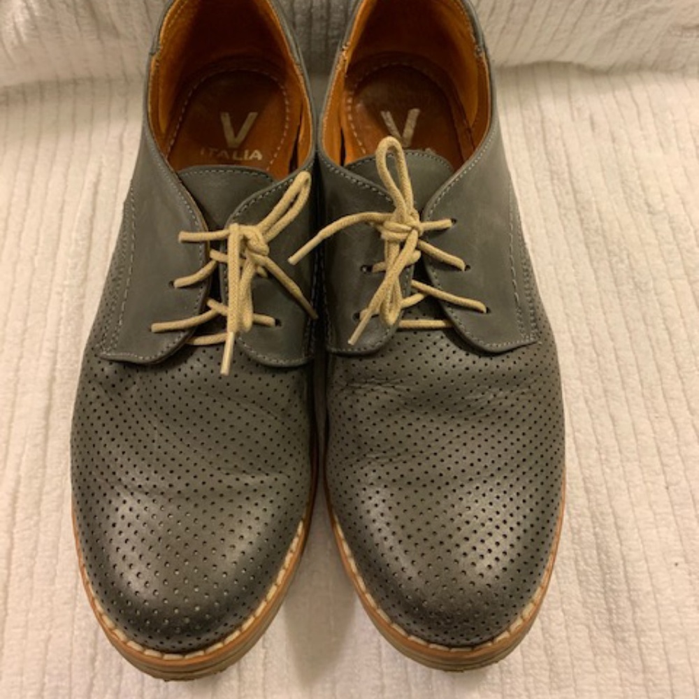 V Italia dark grey perforated loafers